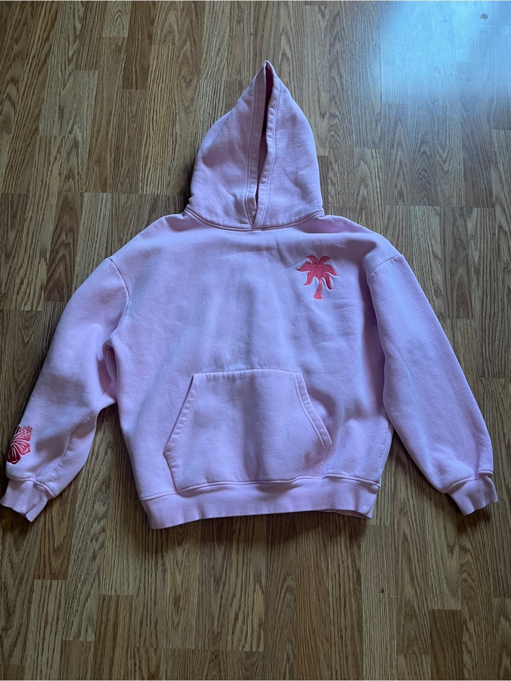 Pink Palm Graphic Hoodie - Women's Pullover Sweatshirt